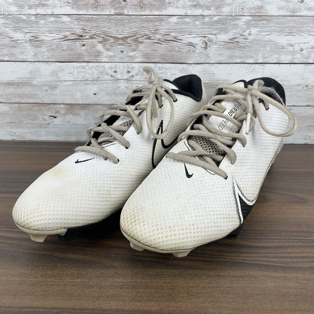 Nike Vapor Edge Speed 360 White/Black Football Cleats CD0082-100 Mens Size 10